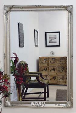 Miroir Mural Extra Grand Argent Antique Vintage Pleine Longueur 5ft7x3ft7 170 X 109cm