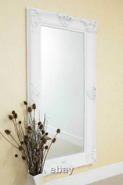 Miroir Mural Extra Grand Blanc Antique Décoratif Pleine Longueur 6ft X 3ft 183x91cm