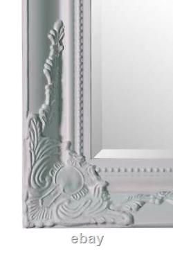 Miroir Mural Extra Grand Blanc Antique Vintage Pleine Longueur 6ft7x4ft7 201 X 140cm