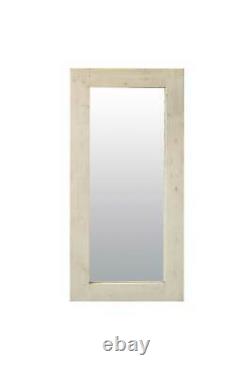 Miroir Mural Extra Grand Blanc En Bois Massif Entièrement Encadré 5ft10 X 2ft10