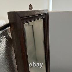 Miroir antique en bois plein longueur, grand, haut avec verre vieilli pour hall ou chambre