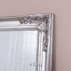 Miroir argenté extra large orné, plein format, montable au mur, 200cm x 100cm pour la maison