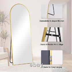 Miroir d'arche pleine longueur, grand sur pied 52 x 161 cm, doré