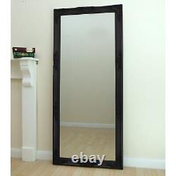 Miroir de grande taille en noir mat chic Highbury, pleine longueur, pour mur ou sol, 164 x 73cm