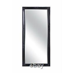 Miroir de grande taille en noir mat chic Highbury, pleine longueur, pour mur ou sol, 164 x 73cm