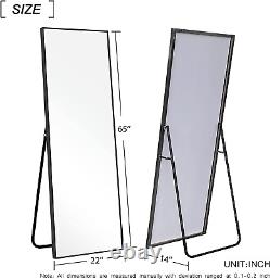 Miroir de pleine longueur Neutype debout, suspendu ou appuyé contre le mur, grand, rectangulaire