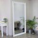 Miroir De Sol Mural Blanc Orné Extra Large Pour Chambre à Coucher, Décoration Intérieure En Longueur Complète