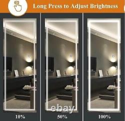 Miroir debout plein format NeuType avec lumières LED rectangle grand 3 couleurs dim.