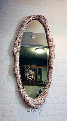 Miroir en pied Miroir mural ovale avec bord biseauté, cadre fait main et grand miroir