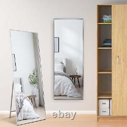 Miroir en pied avec cadre NOIR, grande taille 165x60 cm, miroir long pour mur ou sol