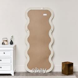 Miroir en vague taupe pleine longueur accessoires de chambre moderne à grande courbe