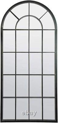 Miroir extérieur voûté grand design à panneaux multiples noir, 4ft7 x 2ft2 140 x 65 cm