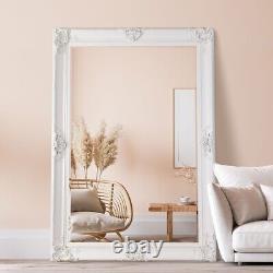 Miroir extra-large blanc plein longueur mural 7 pieds x 5 pieds (213 x 152 cm)