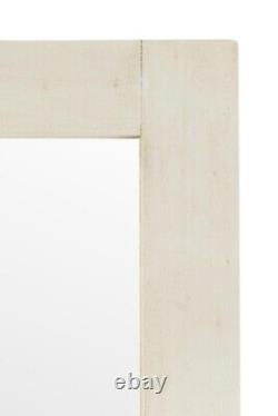 Miroir extra large en bois massif naturel blanc pleine longueur de mur 179cm X 87cm.