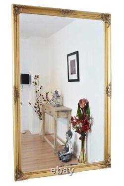 Miroir extra large en or antique de plein pied de 168 cm x 107 cm