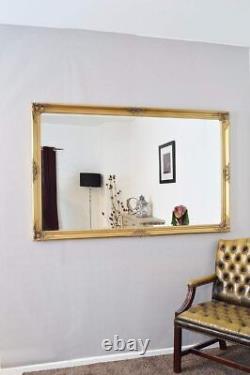 Miroir mural de maquillage X Large Gold Antique Bevelled de MirrorOutlet 5Ft6 X