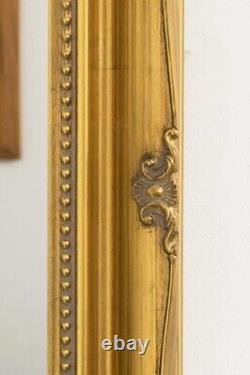 Miroir mural doré antique en taille extra large pleine longueur 6 pieds 6 pouces x 2 pieds 6 pouces 198 cm x 75 cm