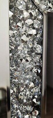 Miroir mural en cristal écrasé avec diamants lâches en longueur complète, miroir de couloir 40x120cm.