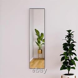 Miroir mural en longueur Beauty4U, cadre en métal noir de 120 x 30 cm Grand miroir