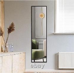 Miroir mural en longueur Beauty4U, cadre en métal noir de 120 x 30 cm Grand miroir