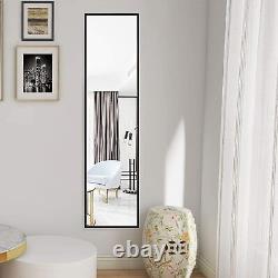 Miroir mural en longueur Beauty4U, cadre en métal noir de 120 x 30 cm Grand miroir