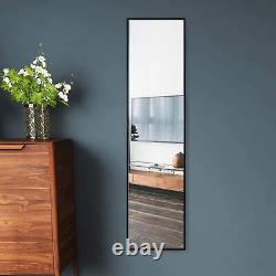 Miroir mural en longueur Beauty4U, cadre en métal noir de 120 x 30 cm Grand miroir