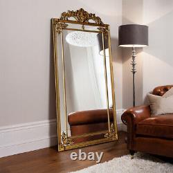 Miroir mural grand miroir incliné vintage décoratif en or antique Cimiero 91 cm x 183 cm