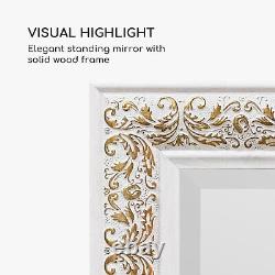 Miroir mural grand pleine longueur suspendu miroir décoratif cadre en bois doré pour le couloir