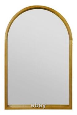 Miroir mural inclinable en chêne massif avec cadre arqué de grande taille de MirrorOutlet 47x31 120x80cm