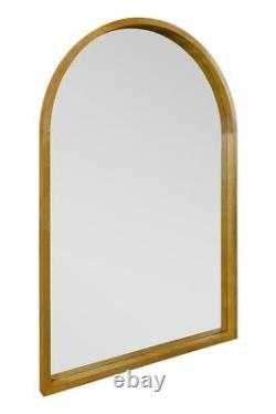 Miroir mural inclinable en chêne massif avec cadre arqué de grande taille de MirrorOutlet 47x31 120x80cm