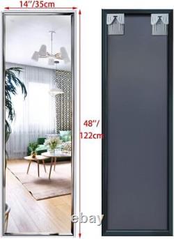Miroir mural plein format HORLIMER avec cadre blanc, 122x35cm (14x48 pouces) Grand