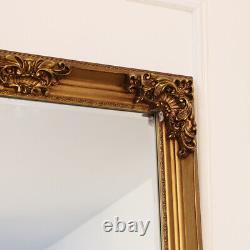 Miroir mural/sol en or antique richement orné de grande taille Extra, Extra Large de 85cm x 210cm.