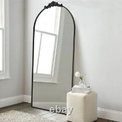 Miroir mural sur pied en plein format noir extra-large 180 x 80 cm - Miroir inclinable