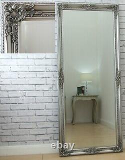 Miroir mural sur pied grand style shabby chic pleine longueur Empress Silver 157 x 68cm