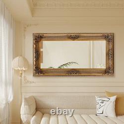 Miroir mural surdimensionné orné de Champagne pour le salon français ou le couloir