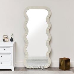Miroir ondulé taupe pleine longueur accessoires de chambre moderne à grande courbe