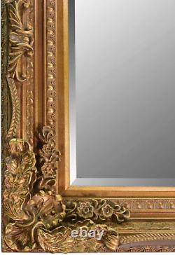 MiroirOutlet 6 pieds X 3 pieds 175x89cm Grand Miroir décoratif de style ancien doré