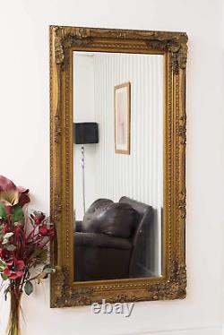 MiroirOutlet 6 pieds X 3 pieds 175x89cm Grand Miroir décoratif de style ancien doré