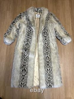 Mode vintage des années 80 à Monterey Manteau en fausse fourrure couleur crème taille (12) Large