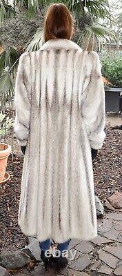 Nous4114 Incroyable Véritable Femelle Mink Fur Coat Pleine Longueur Ranch Mink Taille L