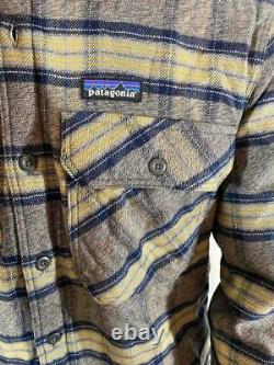Patagonia Fjord Insulated Flannel Shirt Jacket Men's Migration Plaid Gray S/l