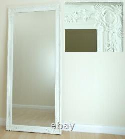 Portland Full Longueur Ornate Large Vintage Wall Leaner White Mirror 160x72cm