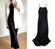 Robe Longue Noire ÉlÉgante Zara Femme Sans Manches Robe De Soie Maxi Taille L Nouveau