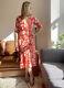 Rixo Katie Rouge Hawaii Floral Imprimer Robe Midi Taille Grand L 14