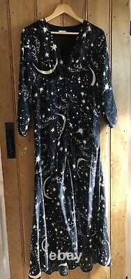 Rixo Moonlit Sky Print Katie Dress Large Perfect Condition Rrp 275