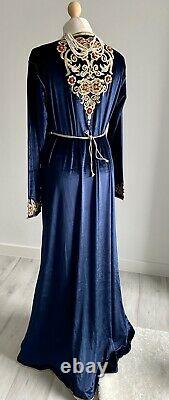 Robe Marocaine Caftan Maxi Taille Grand U. K. Taille 12/14 Pour L'aide