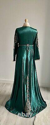 Robe Marocaine Caftan Maxi Takchita Royal Green