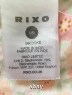 Robe Rixo London Brooke Dans Retro Micro Floral. Taille De Soie Imprimée Shirred L (14)