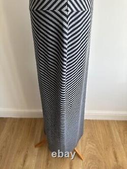 Robe Tommy Hilfiger x Gigi Hadid Taille L à rayures bleu gris Midi / Maxi Col montant