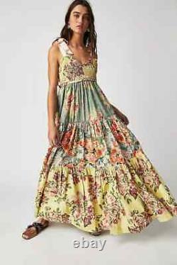 Robe longue à fleurs Free People Bluebell taille L, neuve avec étiquette, prix de vente recommandé de 158 livres sterling